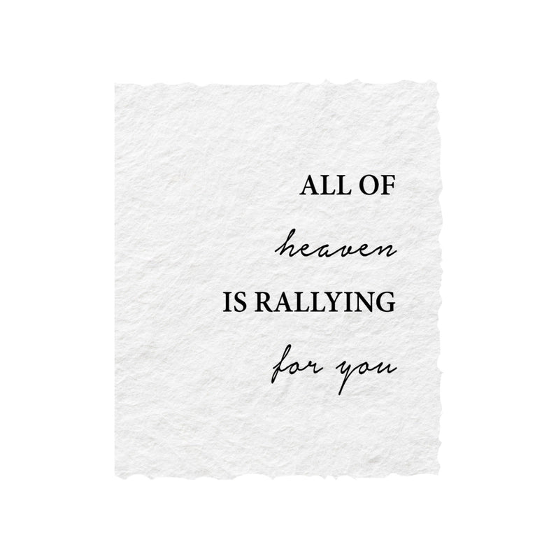 All of Heaven Is Rallying for You Folded Religious Greeting Card