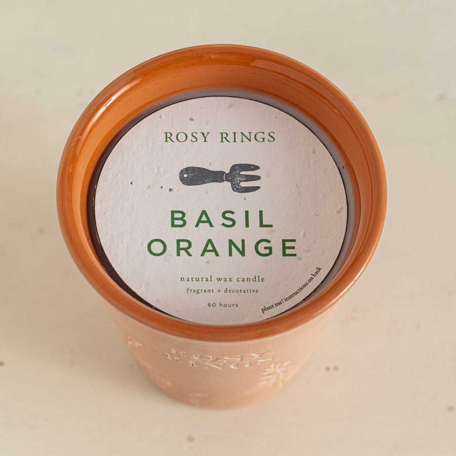 Basil Orange Garden Pot Candle