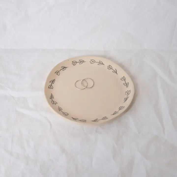 Line Drawn Tulips Catchall Plate