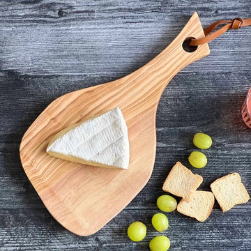 Olive Wood Paddle Board with Leather Strap