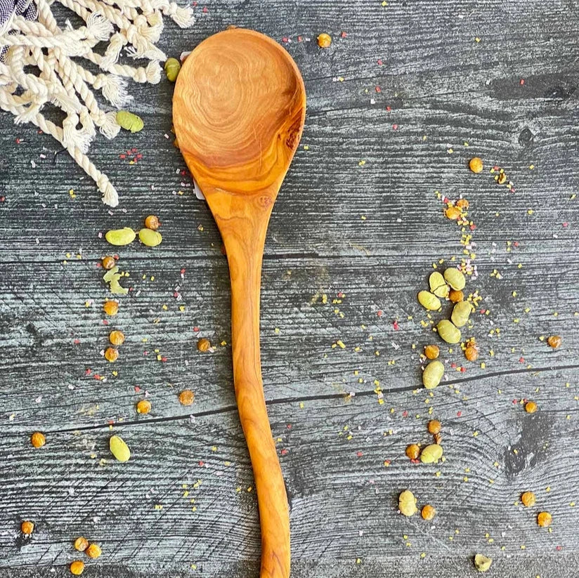 Olive Wood Weave Handle Spoon