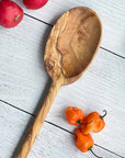 Olive Wood Carved Oval Spoon