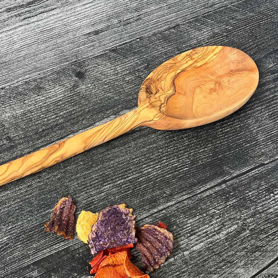 Olive Wood Carved Oval Spoon