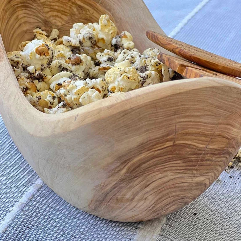 Olive Wood Rustic Salad Bowl