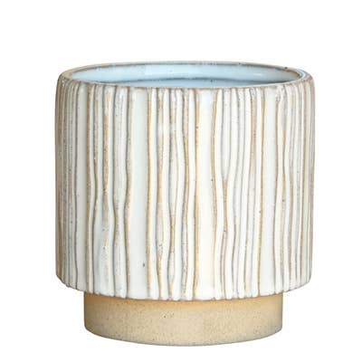 Ramos Vertical Stripe Stoneware Cachepot