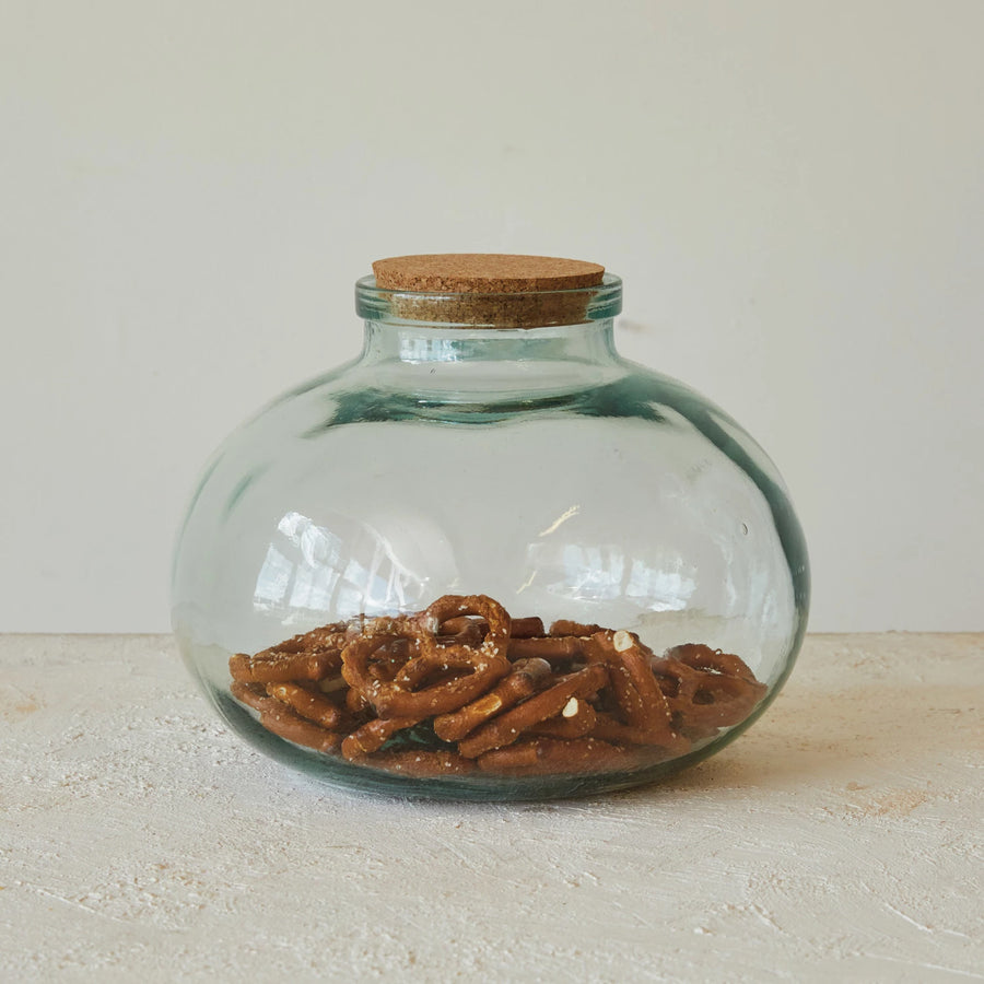 Recycled Glass Jar With Cork Lid