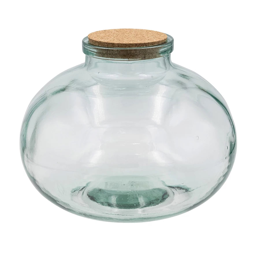 Recycled Glass Jar With Cork Lid