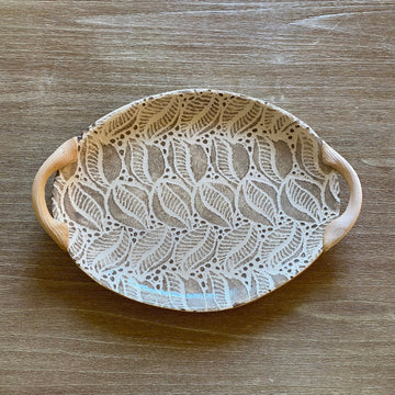 Small Oval Platter With Handles Tahiti Mocha