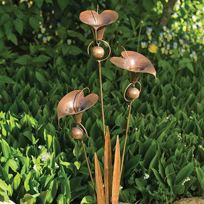 Triple Calla Lily Garden Stake