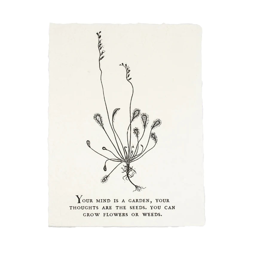 Your Mind is a Garden Handmade Paper Print