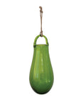 Green Hand Blown Glass Vase with Hanger