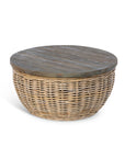 Rattan Coffee Table With Wood Top