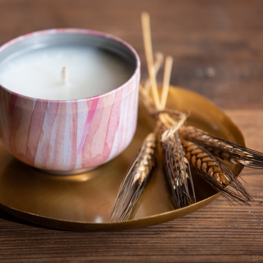 Round Gold Candle Plate 6"