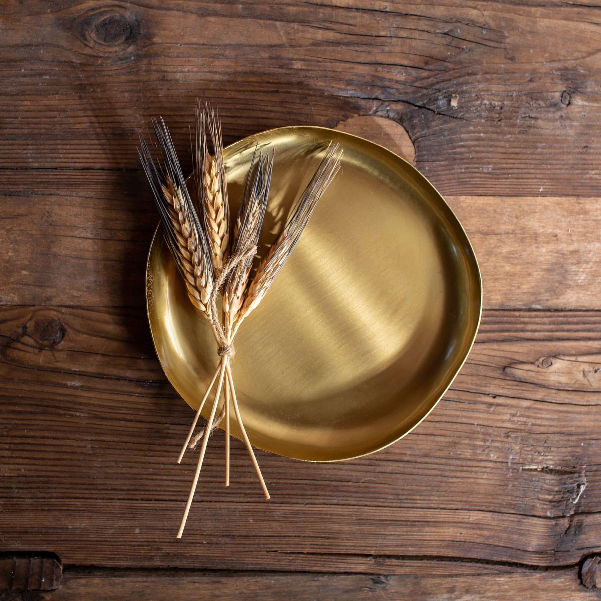 Round Gold Candle Plate 6&quot;