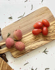 Olive Wood Small Rectangular Cutting Board with Leather Strap