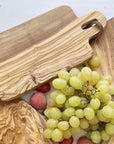 Olive Wood Small Rectangular Cutting Board with Leather Strap