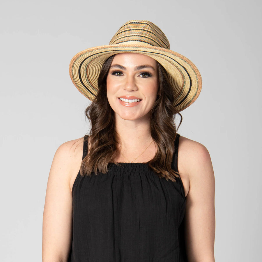 Paradise Paperbraid Multi Striped Fedora