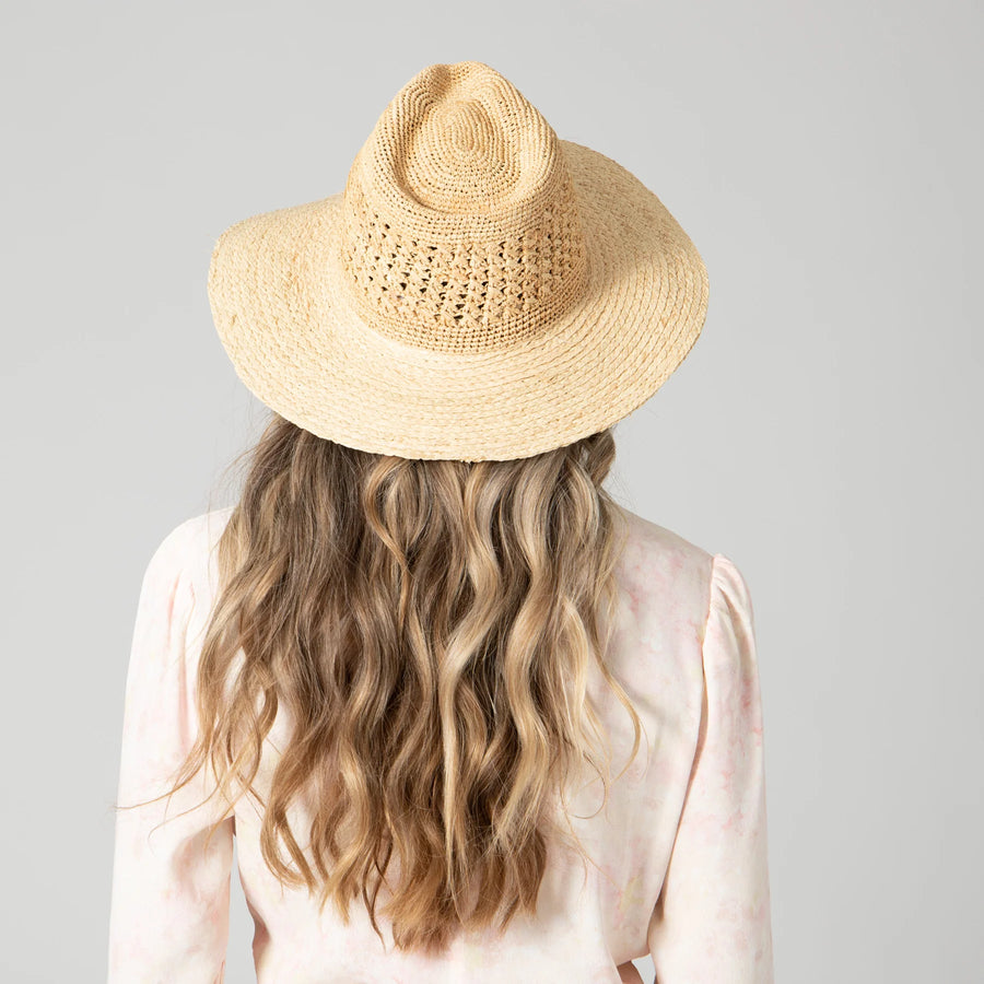 Women's Mixed Raffia Fedora - Natural